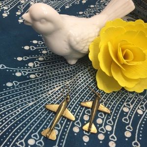 Antiqued Airplane Earrings